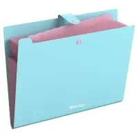 Папка А4, 12 отделений, Haze, 600 мкм, на кнопке, голубая