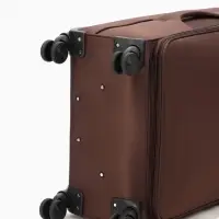 Чемодан на колёсах TEXTURA, кодовый замок, текстильный, с увеличением, 47&times;30&times;78 см, 28", коричневый