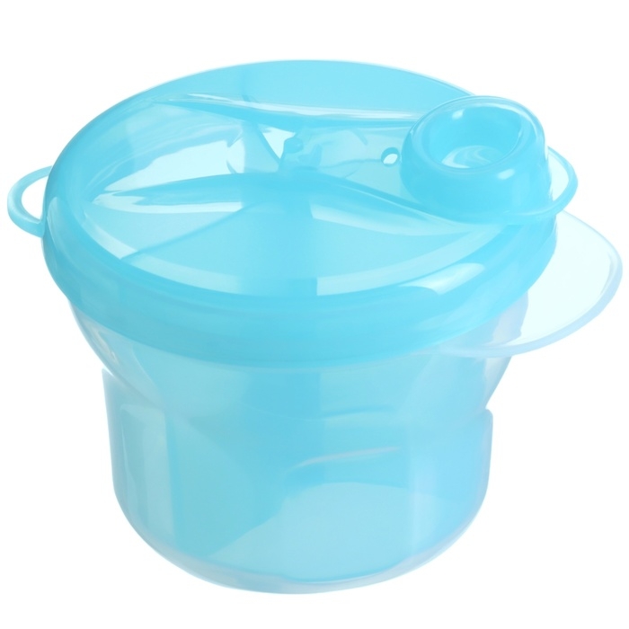 Контейнер для хранения детского питания, 3 секции по 75 мл., 9,5х8,5 см., 225 мл., цвет голубой Контейнер для хранения детского питания, 3 секции по 75 мл., 9,5х8,5 см., 225 мл., цвет голубой