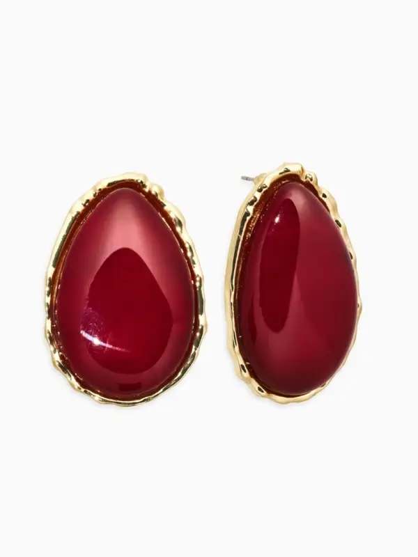 Серьги &laquo;Винтаж&raquo;, капля, бордовые в золоте