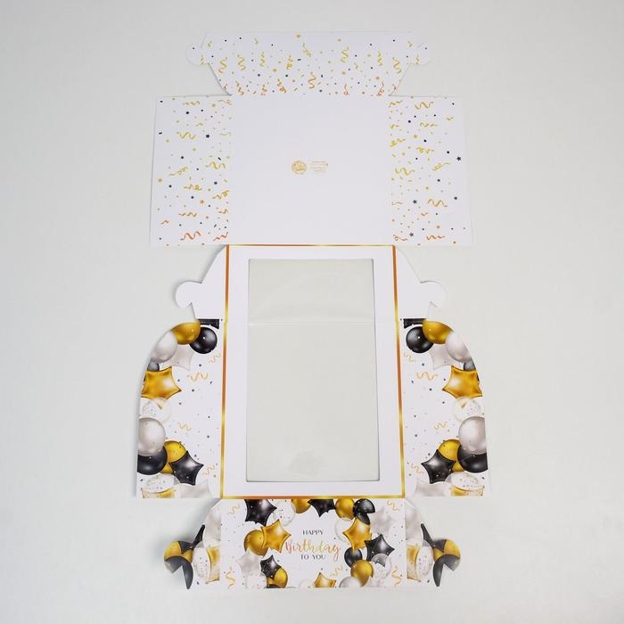 Коробка для торта с окном, кондитерская упаковка Happy Birthday 23 х 23 х 11 см Коробка для торта с окном, кондитерская упаковка Happy Birthday 23 х 23 х 11 см