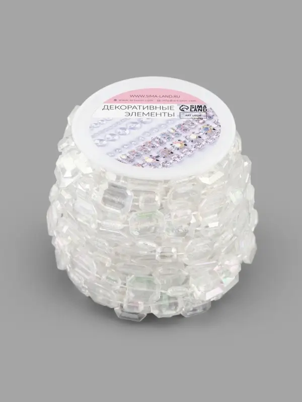 Бусины на нитях, с голографией, 9&plusmn;1 м, прозрачные