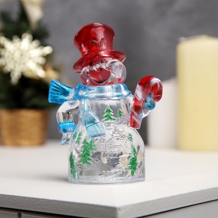 Ёлочная игрушка «Снеговик» 12 см, батарейки LR1133х3 (в комплекте), свечение мульти (RGB) Ёлочная игрушка «Снеговик» 12 см, батарейки LR1133х3 (в комплекте), свечение мульти (RGB)