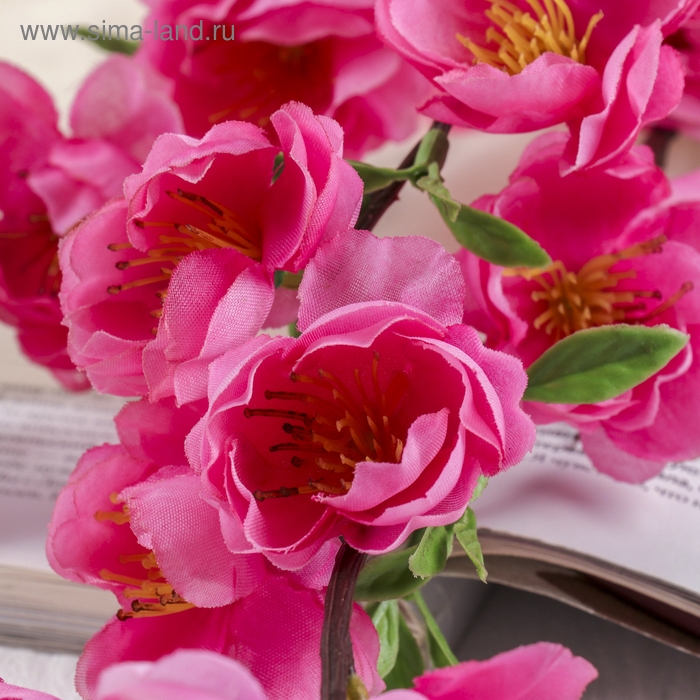 Цветы искусственные  Цветы искусственные "Ветка яблони" 4х85 см, малиновый