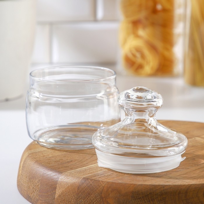 Банка для сыпучих продуктов стеклянная Cesni, 420 мл, цвет прозрачный