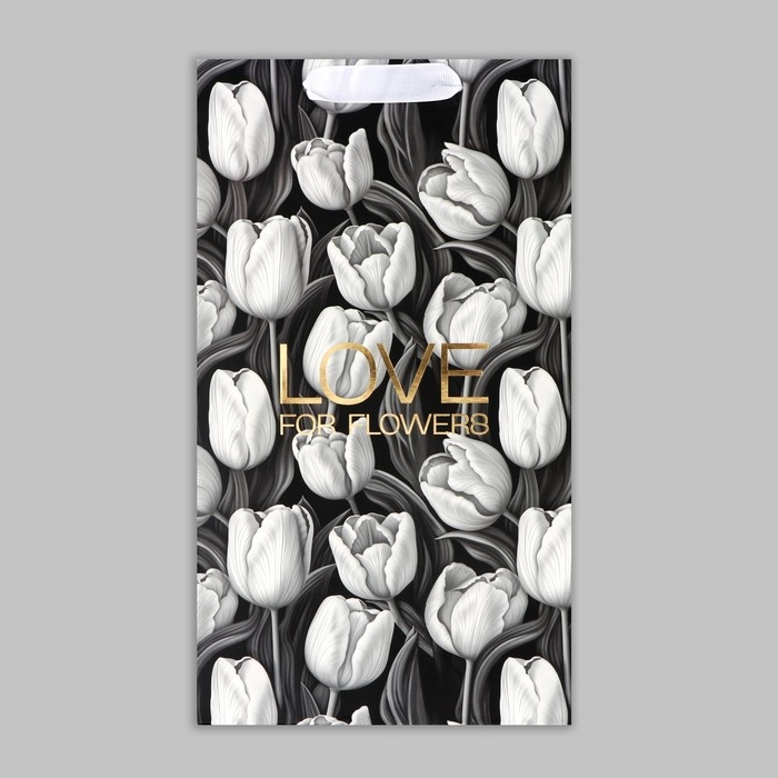 Пакет подарочный под две бутылки, упаковка, Tulip, тиснение, 35 х 20 х 9 см Пакет подарочный под две бутылки, упаковка, Tulip, тиснение, 35 х 20 х 9 см