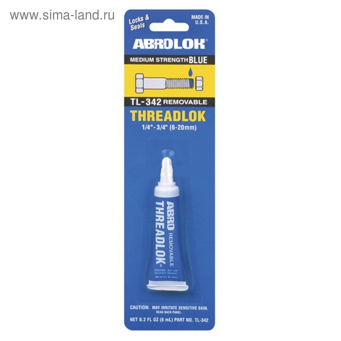 Фиксатор резьбы синий ABRO, 6 мл, удаляемый TL-342 Фиксатор резьбы синий ABRO, 6 мл, удаляемый TL-342