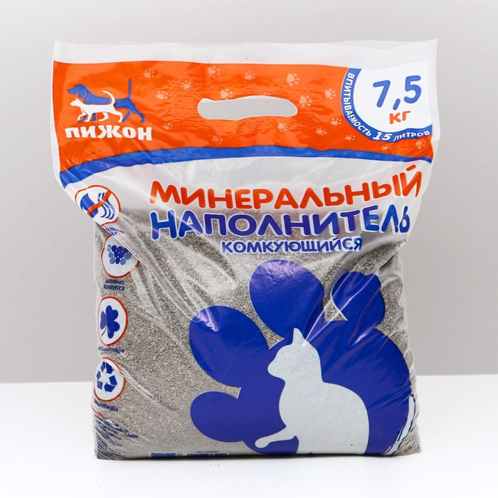 Наполнитель минеральный комкующийся Наполнитель минеральный комкующийся "Пижон", 7,5 кг