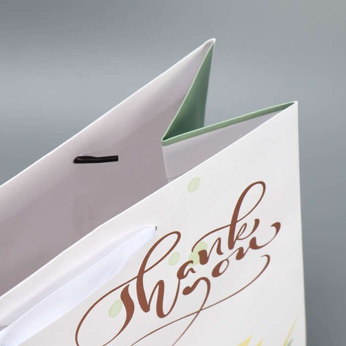 Пакет подарочный ламинированный, упаковка, «Спасибо», 25.4 х 30.5 х 12.7 см