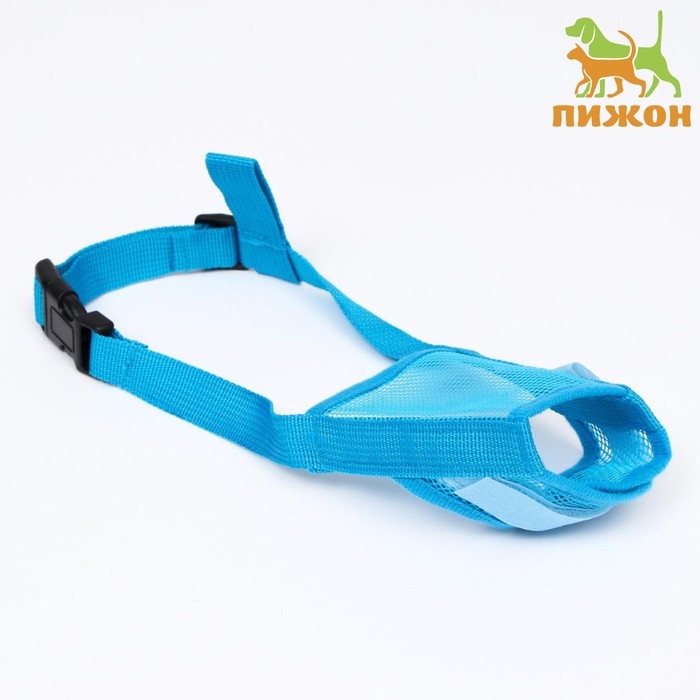 Намордник сетчатый с двойной фиксацией, размер M (длина по носу 10 см, обхват морды 20 см), голубой Намордник сетчатый с двойной фиксацией, размер M (длина по носу 10 см, обхват морды 20 см), голубой