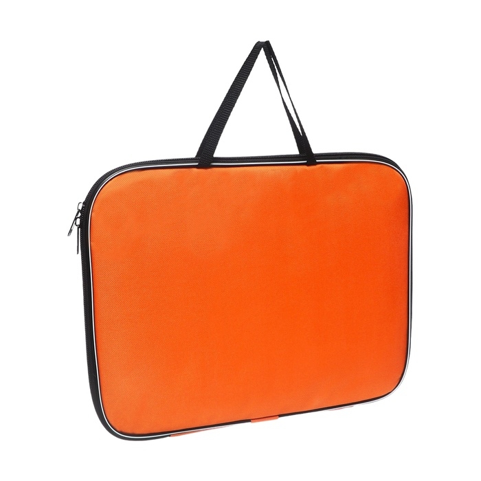 Папка с ручками текстильная А4, 350 х 270 х 20 мм, Calligrata "Офис", нейлон 600D, двуцветный кант, оранжевая