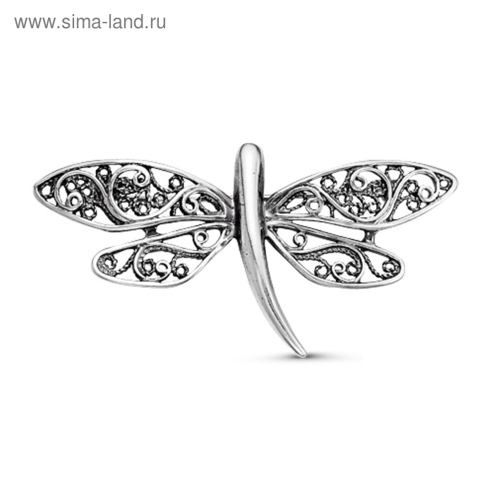 Брошь «Стрекозка», посеребрение с оксидированием Брошь «Стрекозка», посеребрение с оксидированием