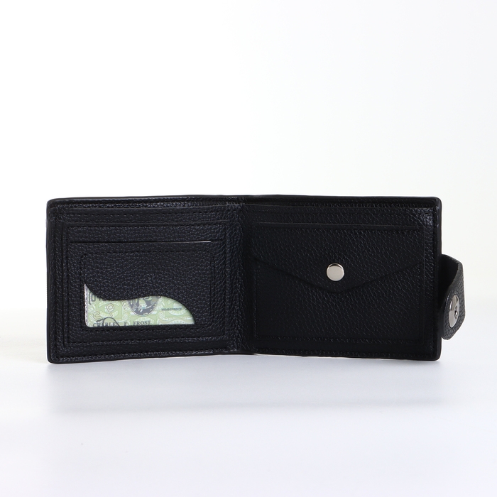 Портмоне мужское на магните, цвет чёрный