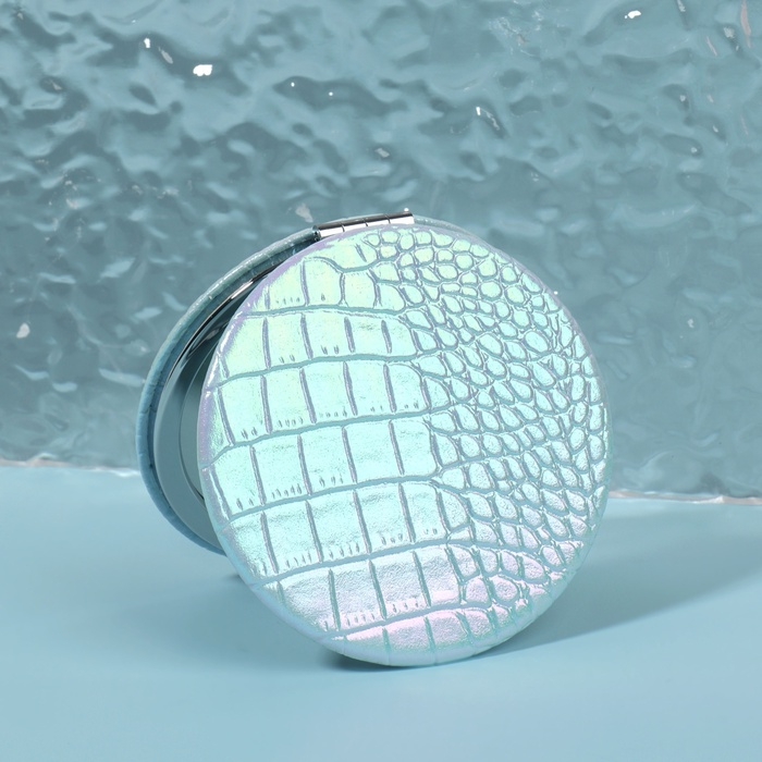 Зеркало складное «Крокодил», d = 7,5 см, цвет голубой/зелёный Зеркало складное «Крокодил», d = 7,5 см, цвет голубой/зелёный