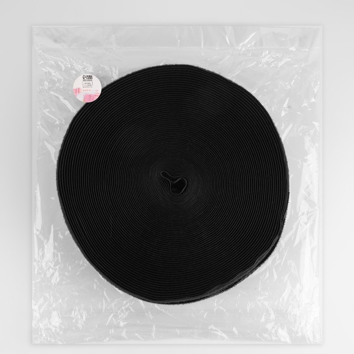 Липучка, 40 мм × 25 ± 1 м, цвет чёрный Липучка, 40 мм × 25 ± 1 м, цвет чёрный