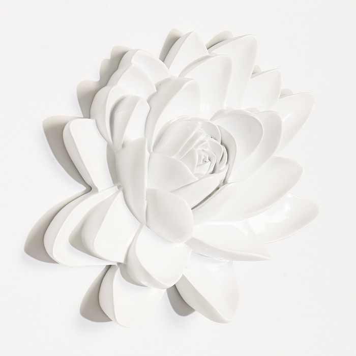 Декорация настенная панно, Декорация настенная панно, "Лотос" 15.5 x 18.5 см, белый