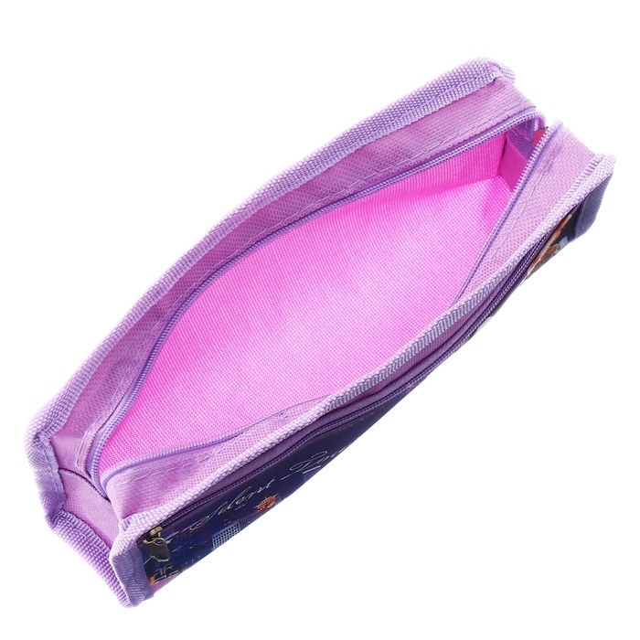 Пенал школьный на молнии Calligrata Пенал школьный на молнии Calligrata "Мишки", 2 отделения, сиреневый