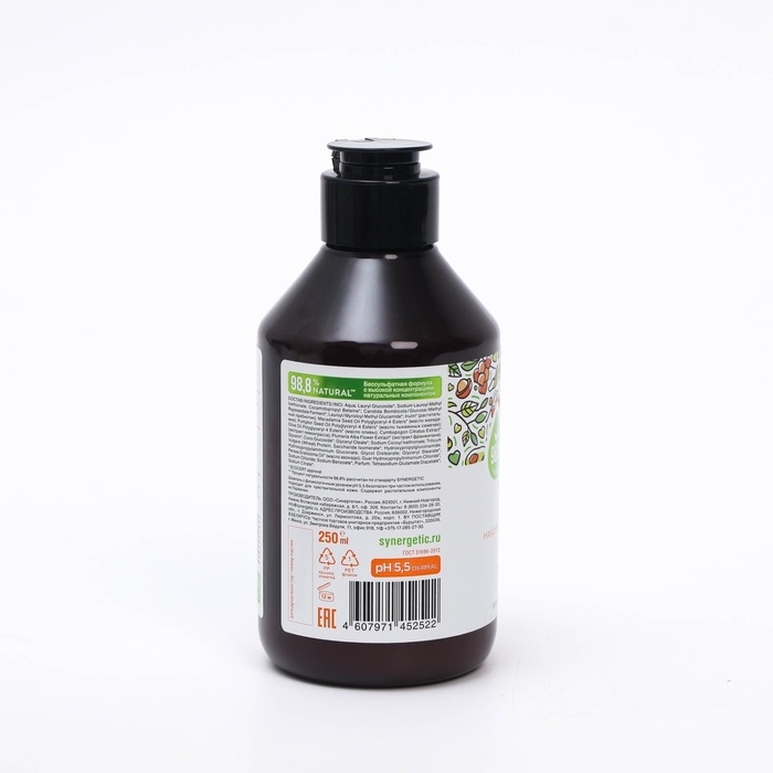 Шампунь бессульфатный SYNERGETIC максимальное питание и восстановление, 250 мл Шампунь бессульфатный SYNERGETIC максимальное питание и восстановление, 250 мл