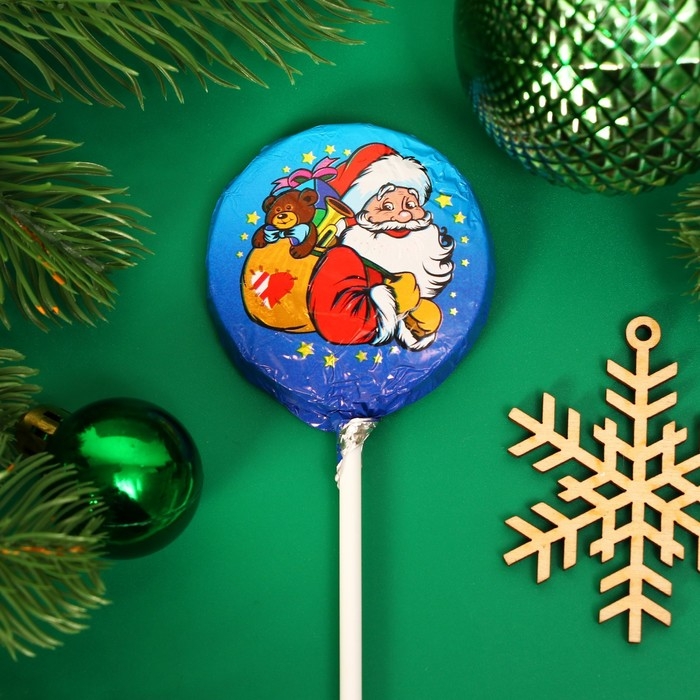 Новый год. Шоколадная фигурка Медаль на палочке Новый год. Шоколадная фигурка Медаль на палочке " С Новый годом!", МИКС, 18 г