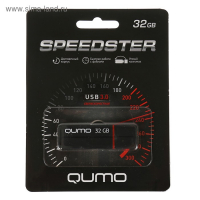 Флешка Qumo Speedster 3.0, 32 Гб, USB3.0, чт до 140 Мб/с, зап до 40 Мб/с, черная