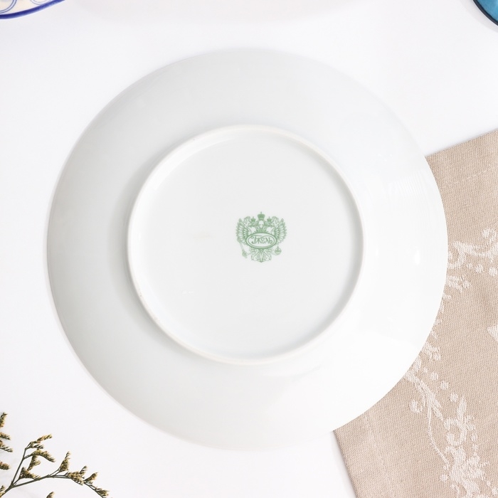 Тарелка Тарелка "Романс букет", д-200мм, нео гжель