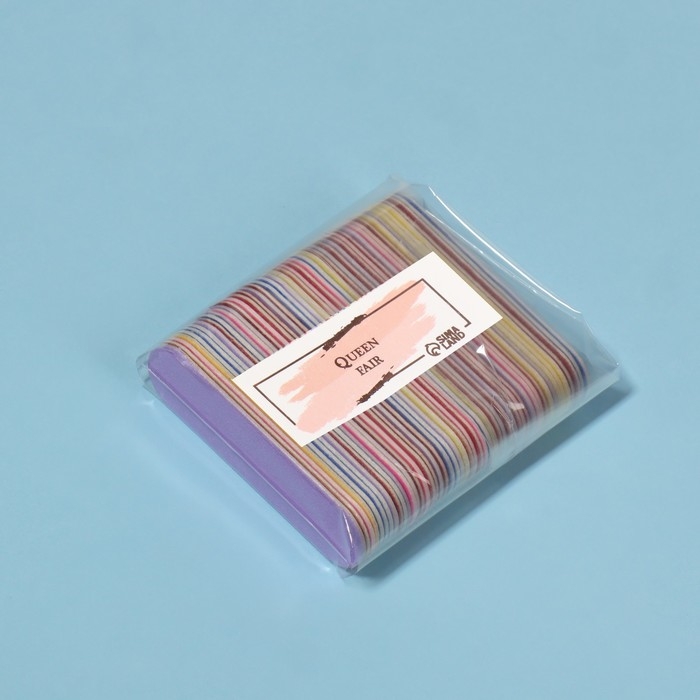 Пилка - наждак, абразивность 150, 6 см, набор 50 шт, разноцветные Пилка - наждак, абразивность 150, 6 см, набор 50 шт, разноцветные