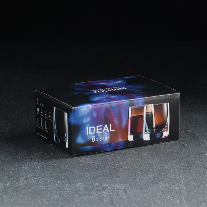 Набор рюмок «Идеал», 6 шт, 60 мл, хрустальное стекло Набор рюмок «Идеал», 6 шт, 60 мл, хрустальное стекло