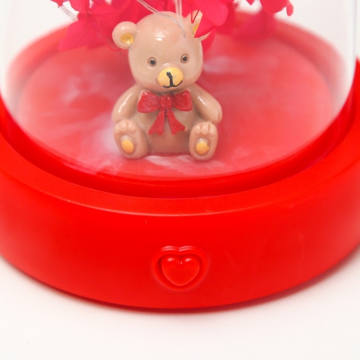 Ночник колба Ночник колба "Мишка" LED от батареек 3хААА красный 9,5х9,5х16 см RISALUX