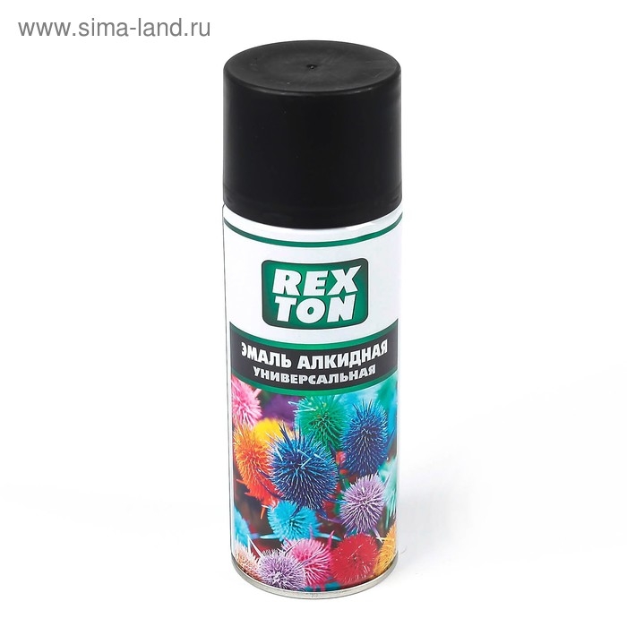 Эмаль алкидная универсальная REXTON, черная матовая, аэрозоль, 520 мл Эмаль алкидная универсальная REXTON, черная матовая, аэрозоль, 520 мл