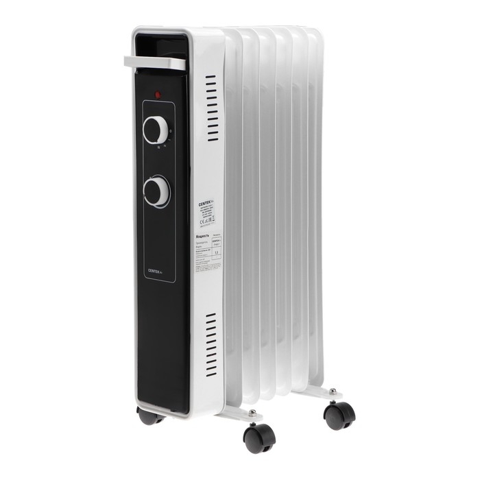 Обогреватель Centek CT-6222-7, масляный, напольный, 1500 Вт, 15 м², 7 секций, бело-чёрный Обогреватель Centek CT-6222-7, масляный, напольный, 1500 Вт, 15 м², 7 секций, бело-чёрный