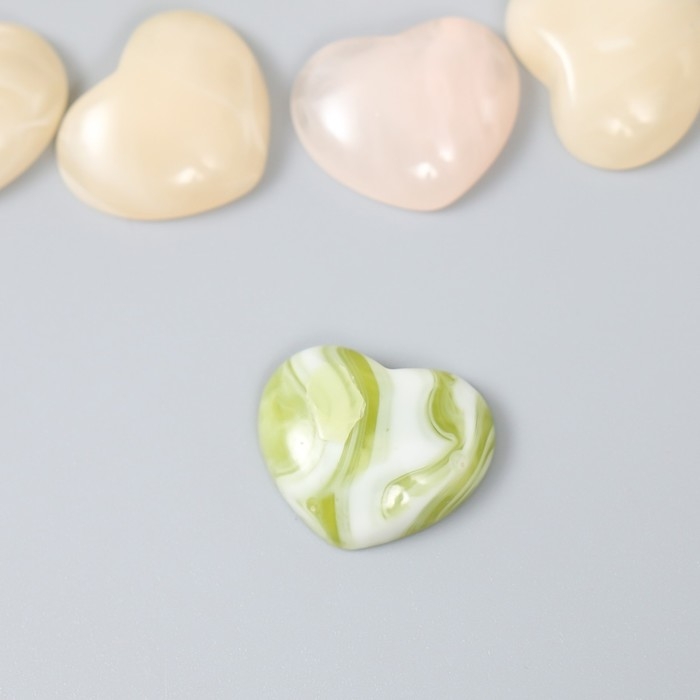 Декор для творчества пластик Декор для творчества пластик "Каменные сердечки" набор 10 шт МИКС 2х1,7х0,6 см