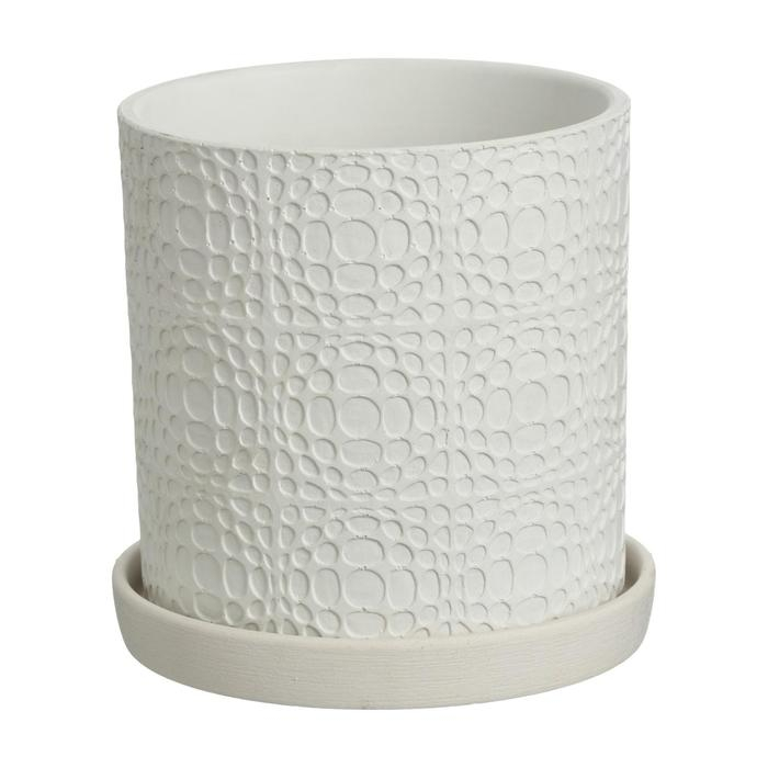 Горшок цветочный Горшок цветочный "Иллюзия" белый цилиндр №2, 2л