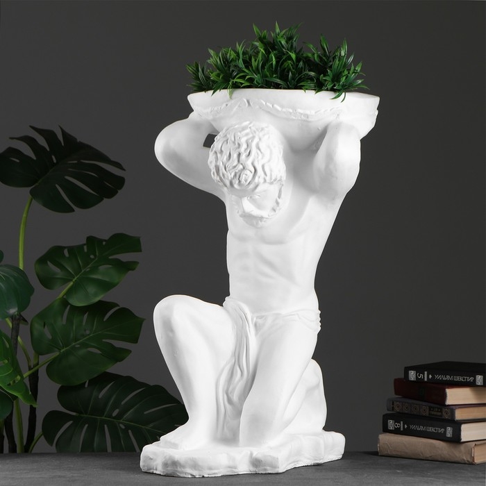 Фигура с кашпо  Фигура с кашпо "Титан" белый, 4л / 40х70х42см