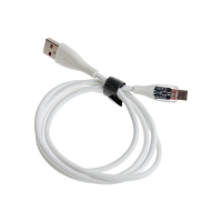 Кабель, 2 А, MicroUSB  - USB, прозрачный, TPE оплётка, 1 м, белый