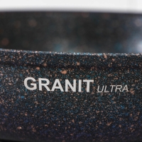 Сковорода Granit ultra blue, d=24 см, съёмная ручка, антипригарное покрытие, цвет чёрный