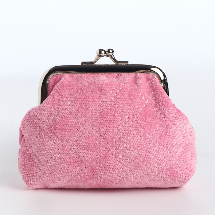 Кошелёк женский на фермуаре, цвет розовый