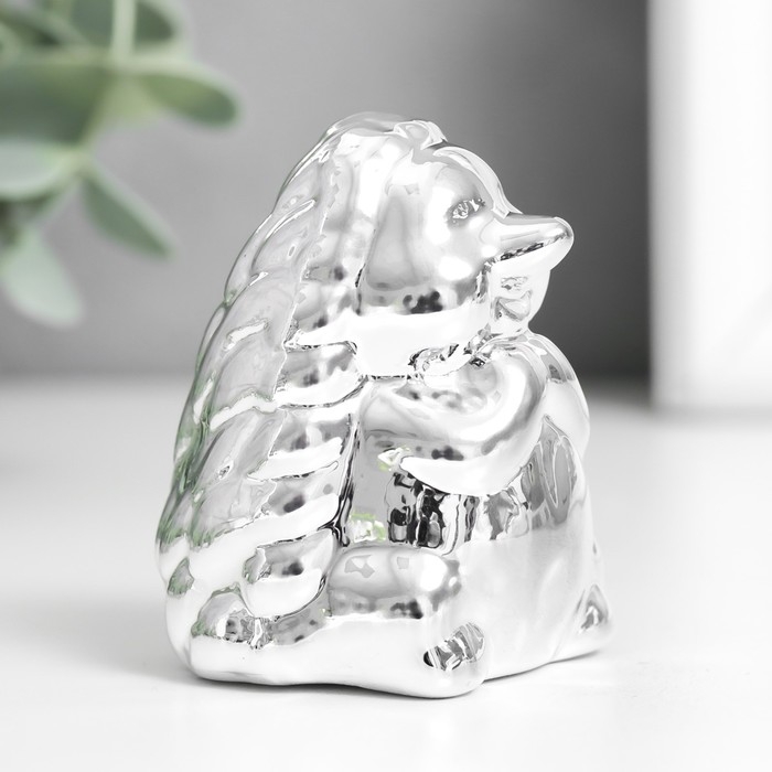 Сувенир керамика  Сувенир керамика "Ёжик" серебро 5х4,5х6,7 см