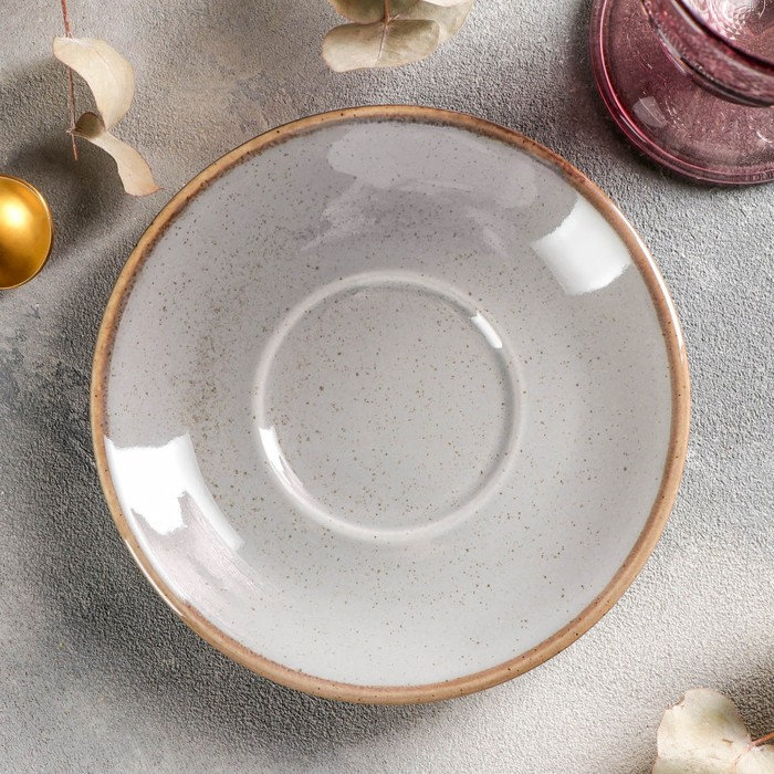 Блюдце для чайной чашки Dark Grey, d=16 см, цвет тёмно-серый Блюдце для чайной чашки Dark Grey, d=16 см, цвет тёмно-серый