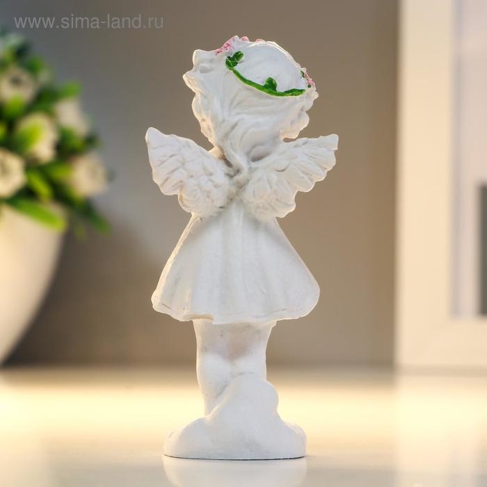 Сувенир полистоун Сувенир полистоун "Ангел-девочка в розовом венке с розой" МИКС 7,8х3,8х2,5 см