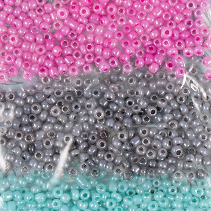 Бисер круглый 8/0  Бисер круглый 8/0 "Перламутр. Сирень" 5 цветов х 10 гр 20х8х0,7 см