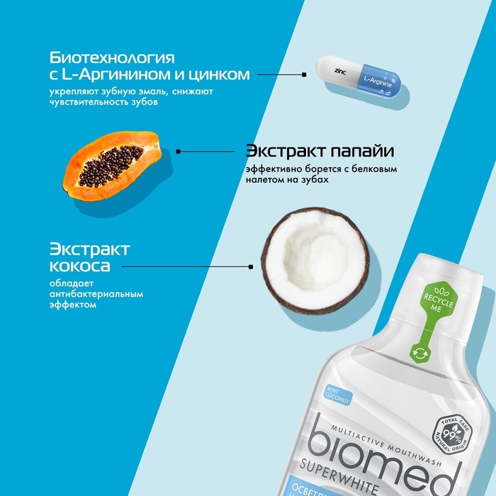 Ополаскиватель для полости рта BIOMED SUPER WHITE, 500 мл Ополаскиватель для полости рта BIOMED SUPER WHITE, 500 мл