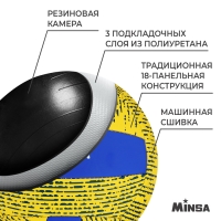 Волейбольный мяч MINSA, машинная сшивка, 18 панелей, р. 5, PVC