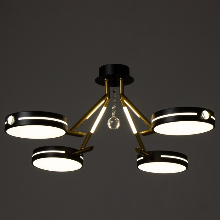 Люстра Люстра "Антеко" 4хLED 104Вт 3000-6000К черно-золотой 65х65х27 см BayerLux