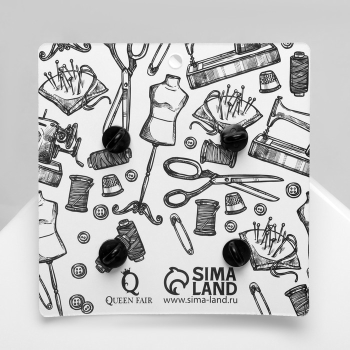 Набор значков (4 шт.) «Швея», цветной в чёрном металле Набор значков (4 шт.) «Швея», цветной в чёрном металле