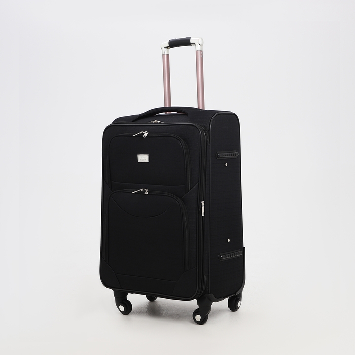 Чемодан средний 52 л (M), отдел на молнии, кодовый замок, с расширением, цвет чёрный Чемодан средний 52 л (M), отдел на молнии, кодовый замок, с расширением, цвет чёрный