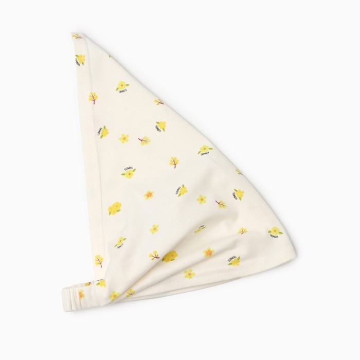 Косынка для девочки, цвет бело-желтый, размер 46-48