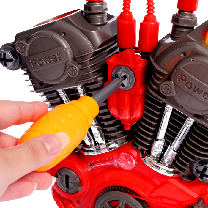 Конструктор «Двигатель внутреннего сгорания», световые и звуковые эффекты, 31 деталь Конструктор «Двигатель внутреннего сгорания», световые и звуковые эффекты, 31 деталь