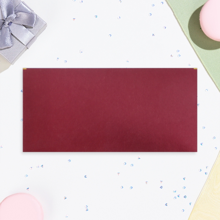 Конверт для денег Конверт для денег "С Юбилеем!" розы в бордо, тиснение, 19,5 х 9 см