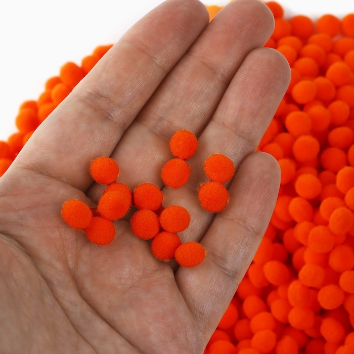 Набор текстильных деталей для декора. Помпоны для творчества &laquo;Оранжевые&raquo;, 55 гр