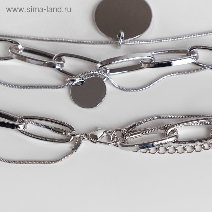 Кулон «Цепь» три нити, цвет серебро, 66 см Кулон «Цепь» три нити, цвет серебро, 66 см